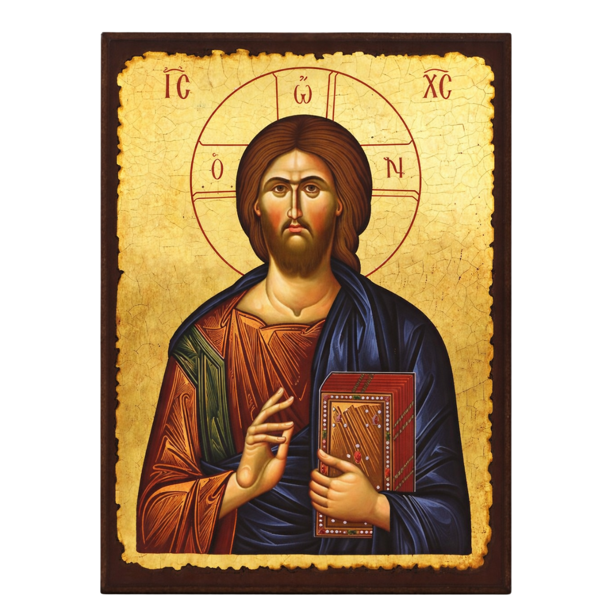 Icoana Mantuitorul Iisus + Icoana Maica Domnului, Lucrate in relif pe lemn de Mahon, Import Athos