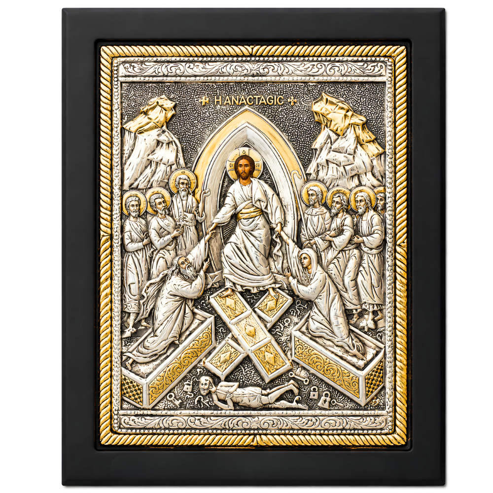 Icoana Invierea Domnului, Lucrata manual pe lemn de Mahon, Import Athos
