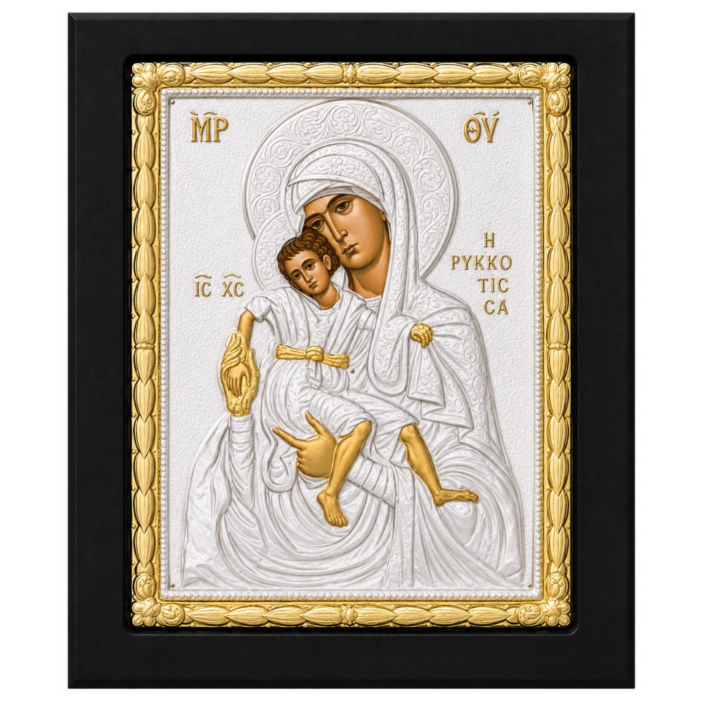 Icoana Maicii Domnului - Ocrotitoarea, Lucrata manual pe lemn de Mahon, Import Athos