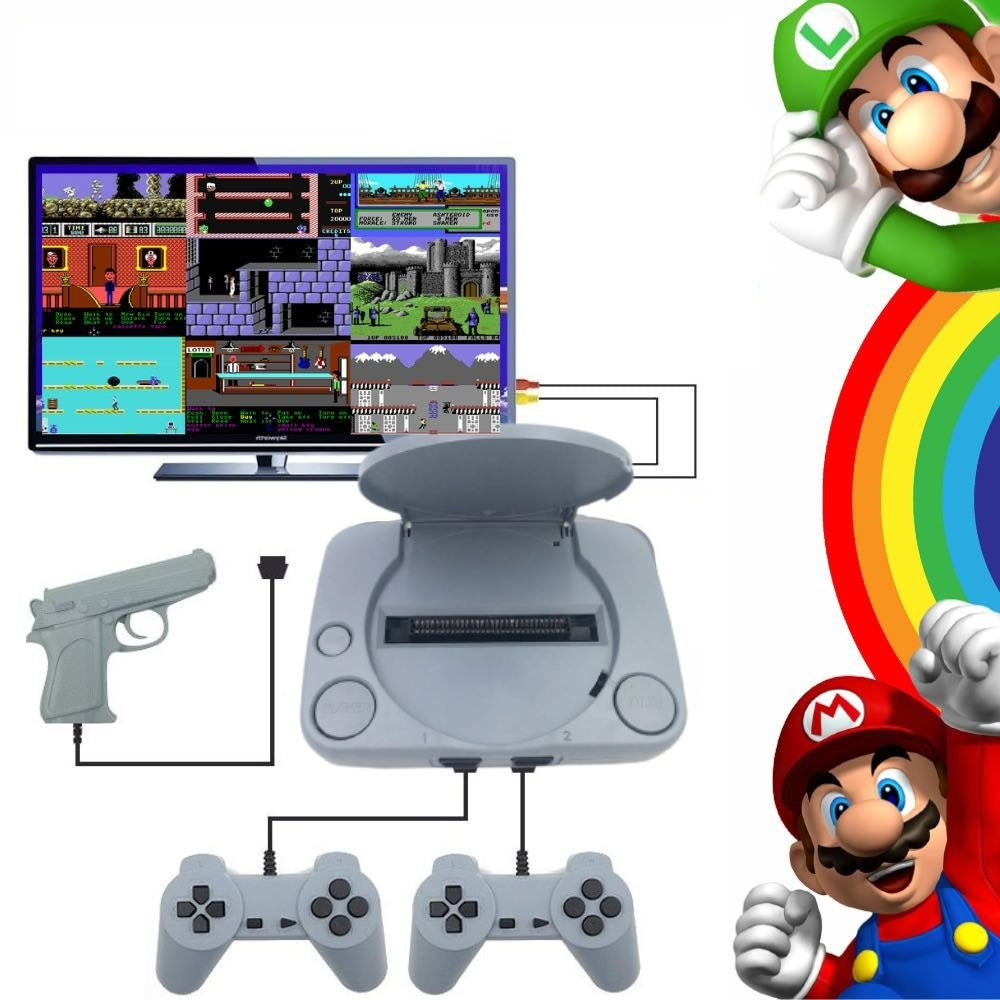 Consola jocuri retro Super Mario cu 2 controllere, pistol si adaptor TV