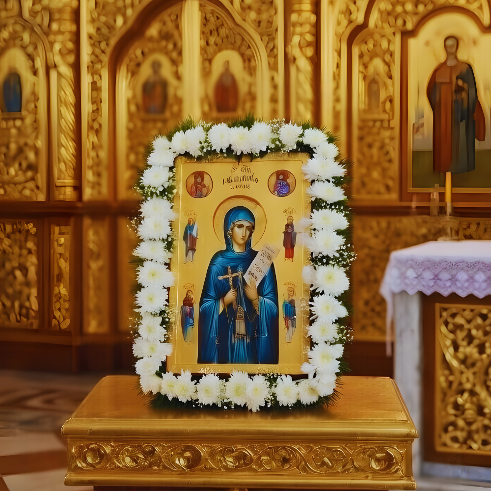 Icoana pe Lemn Fond Auriu – Sfanta Cuvioasa Parascheva de la Iași 22x30 cm – Ocrotitoare a Moldovei si a Tarii Romanesti