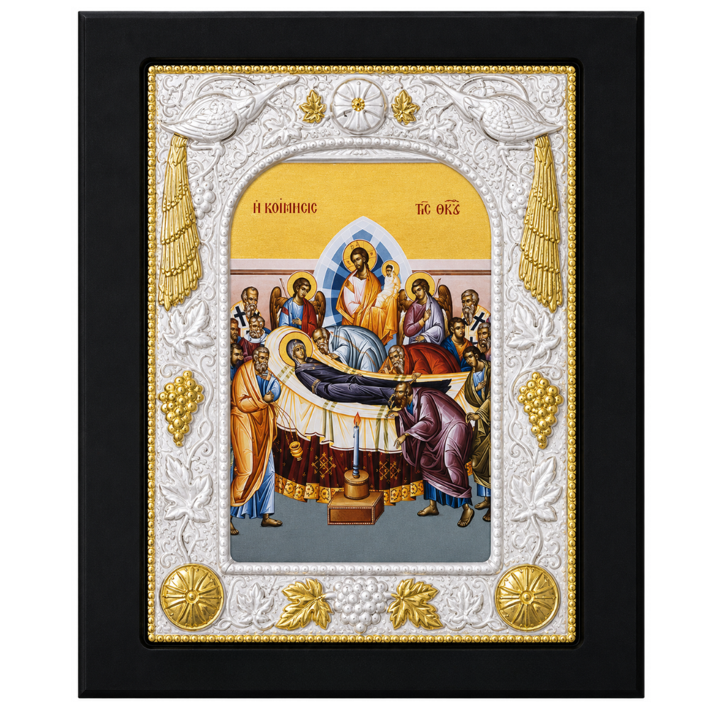 Icoana Adormirii Maicii Domnului, Lucrata manual pe lemn de Mahon, Import Athos