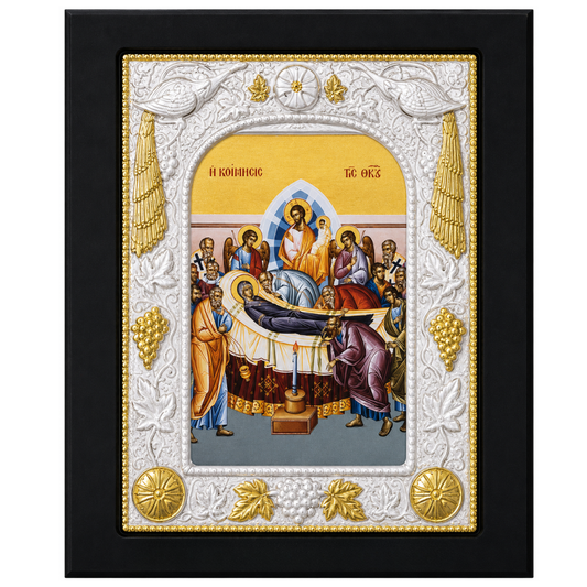 Icoana Adormirii Maicii Domnului, Lucrata manual pe lemn de Mahon, Import Athos