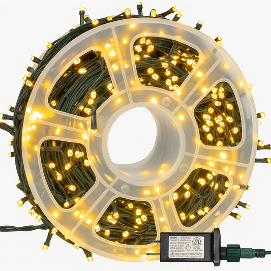 Instalatie Rola Alb Cald 100m, 1000 led, Rezistenta la precipitatii IP44