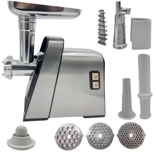 Masina Electrica Profesionala de Tocat Carne, Putere 3000W, Functie Reverse, 2 Site din Inox 5mm si 7mm